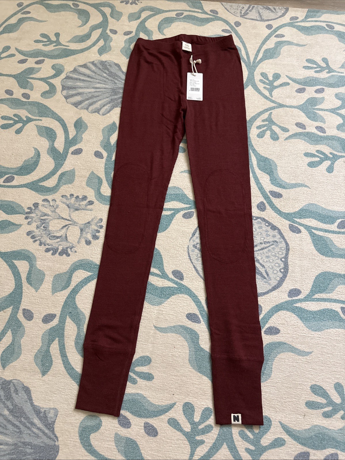 NUI Organics Merino Silk Leggings Kids 10 YO Rust