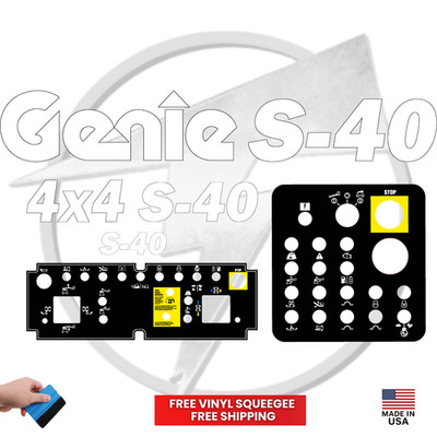 Fits Genie S-40 Main Decals W/Controls Boom Lift Stickers   Free Shipping