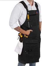 Men's Carpenter Apron Waxed Canvas Heavy Duty Adjustable S-XXXL Workshop