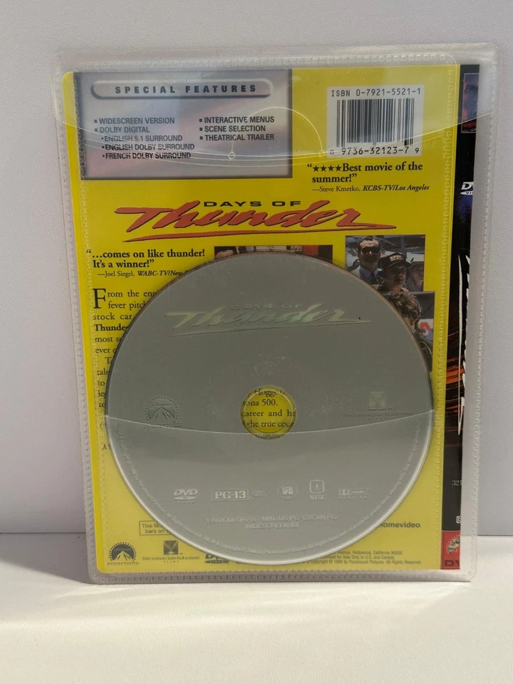 Days of Thunder DVD – Disc in Sleeve, No Case - Image 2 of 2