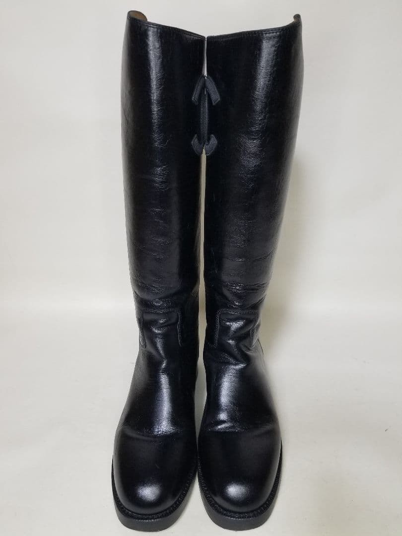 CHANEL leather long Heel Boots Shoes Women Size 37 C COCO MARK black Vintage thumbnail 20