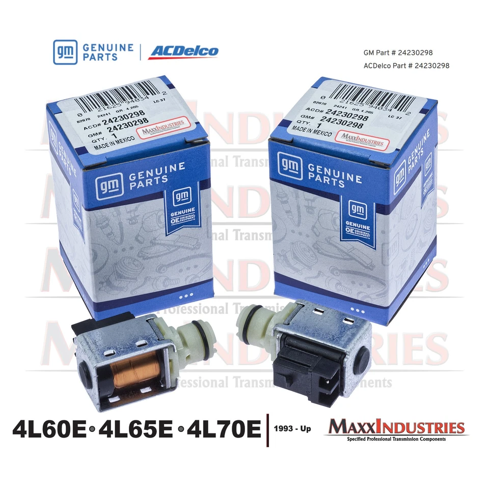 Juego de 2 solenoides de cambio de transmisión ACDelco 24230298 1992-up 4L60E 4L65E 4L70E Foto 2 de 4