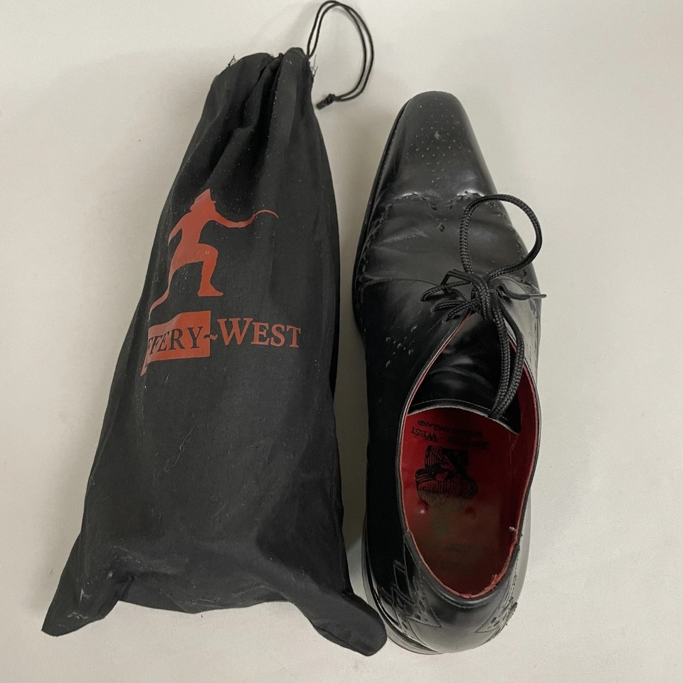 Jeffery West Leather MIE Formal Black Leather Mens Dress Shoes Black ...