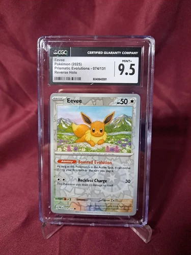 2025 Pokemon Prismatic Evolutions Eevee Reverse Holo 74/131 CGC 9.5