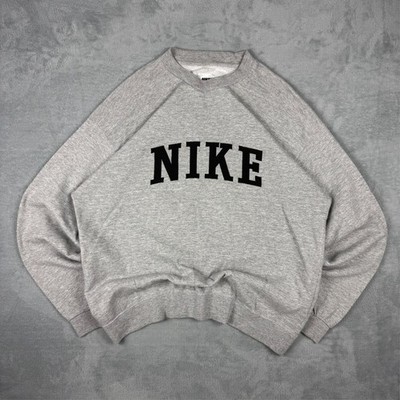Vintage Nike 1990's Grey Spellout Oversized Size Large Pullover Sweatshirt