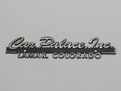 VTG Car Palace Inc. AMC-Jeep Lamar Colorado Metal Dealership Badge Emblem Tag CO