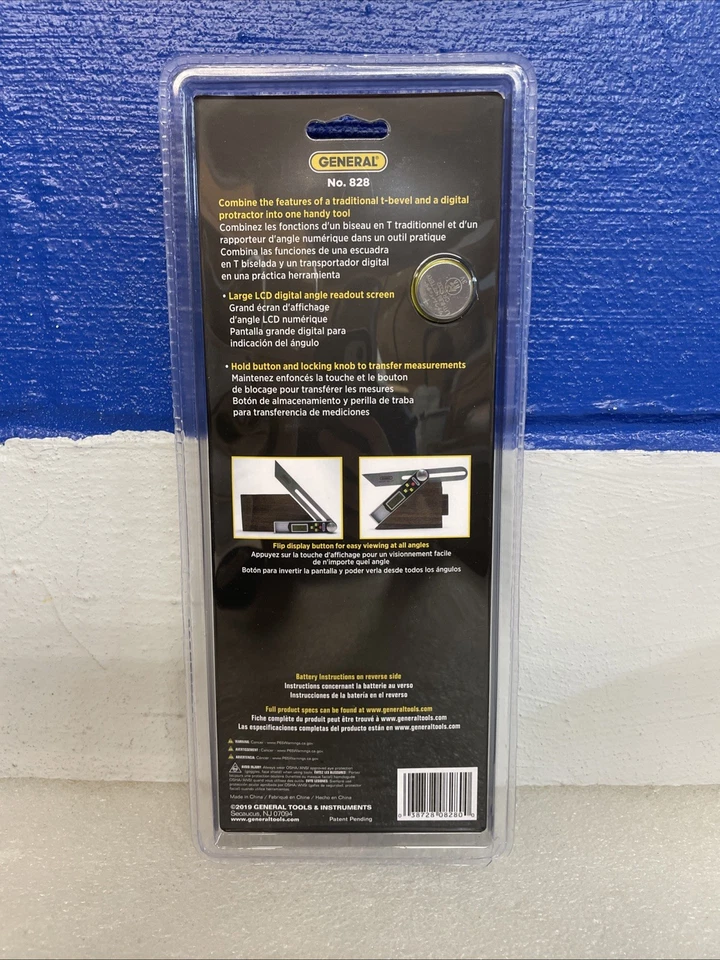 General Tools 828 Digital 8" Sliding T-Bevel Protractor Gauge Angle-izer New - Image 4 of 4