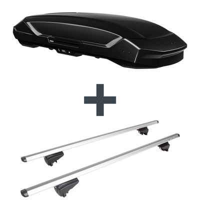 Dachbox Thule Motion 3 XXL + Dachträger Menabo Pick-Up für BMW X5 Typ F15 Top