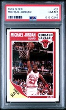 Fleer 1989 MICHAEL JORDAN Chicago Bulls #21 PSA 8 Graded Basketball Card 🔥