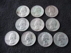 Lot of 10 1941 Washington Silver Quarters
