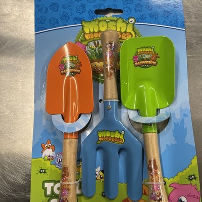 KINDER GARTENWERKZEUG-SET HOLZ/METALL 3 STÜCK MOSHI MONSTER KELLE/SCHAUFEL/VOLK