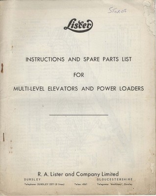 Lister Mehrstufenaufzüge & Stromlader Anleitung & Ersatzteilliste