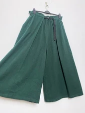 Niko And Trousers Size 4 Large Green Wide Leg Boho Elasticated Lagenlook Belted