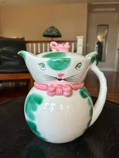 Lipper And Mann Mint Green Cat Teapot With Lid