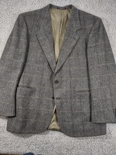 VINTAGE EVAN-PICONE Blazer Mens Brown Herringbone 100 Wool Jacket USA