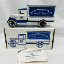 Ertl Diecast Bank 1931 Hawkeye Motor Truck Roche Pharmaceuticals Blue White Trk