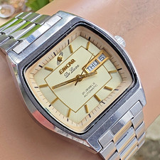 Reloj automático vintage ENICAR De Luxe para hombre esfera bicolor suizo años 70