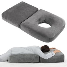 Pregnancy Pillow for Stomach Sleepers, 45.3" Full Body Support, Dark Grey
