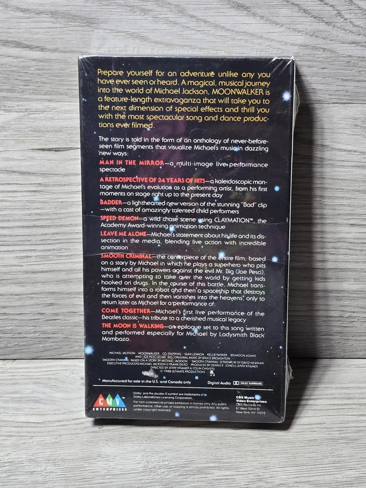 1988 Michael Jackson - Moonwalker VHS NEW FACTORY SEALED - Image 2 of 4
