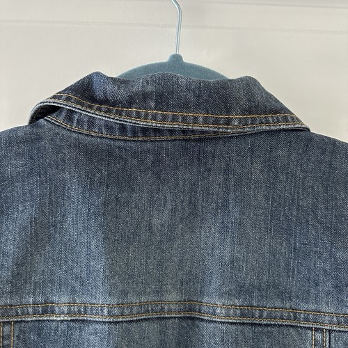 Y2K IZOD Blue Jean Trucker Denim Jacket Women's Size Large Classic Fall School - Picture 9 of 15