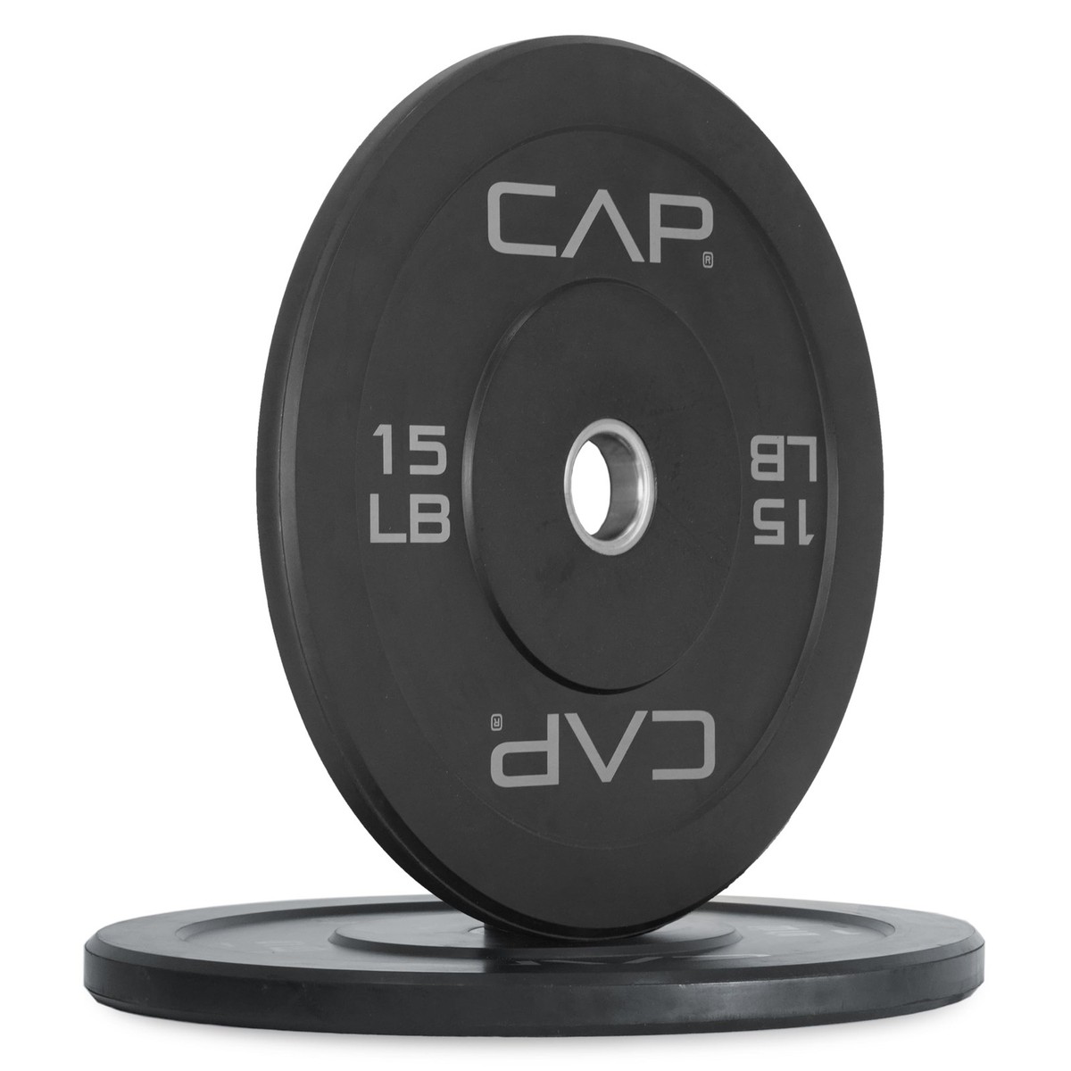 CAP Barbell Economy Olympic Bumper Plate Set with Gray 15lbs