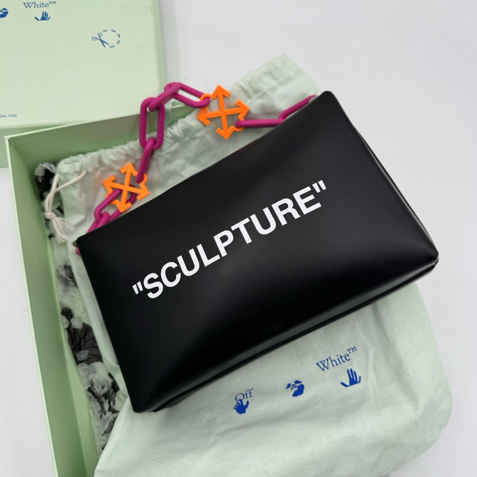 Borsa a tracolla Off-White Block Pouch Quote Sculpture Luxury