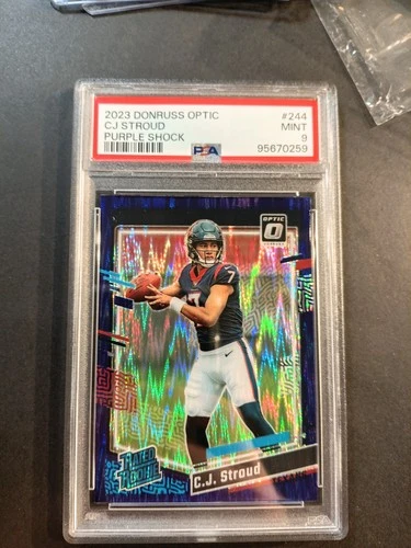 2023 Panini Donruss Optic - Rated Rookie C.J. Stroud #244 Purple Shock PSA 9 NFL
