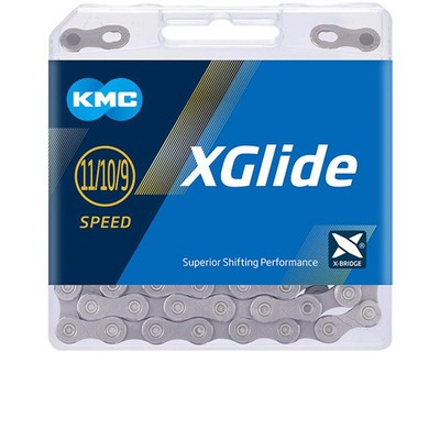 KMC X-Glide Cues Fahrradkette 9/10/11-fach 118 Glieder Grau - Präzision für S...