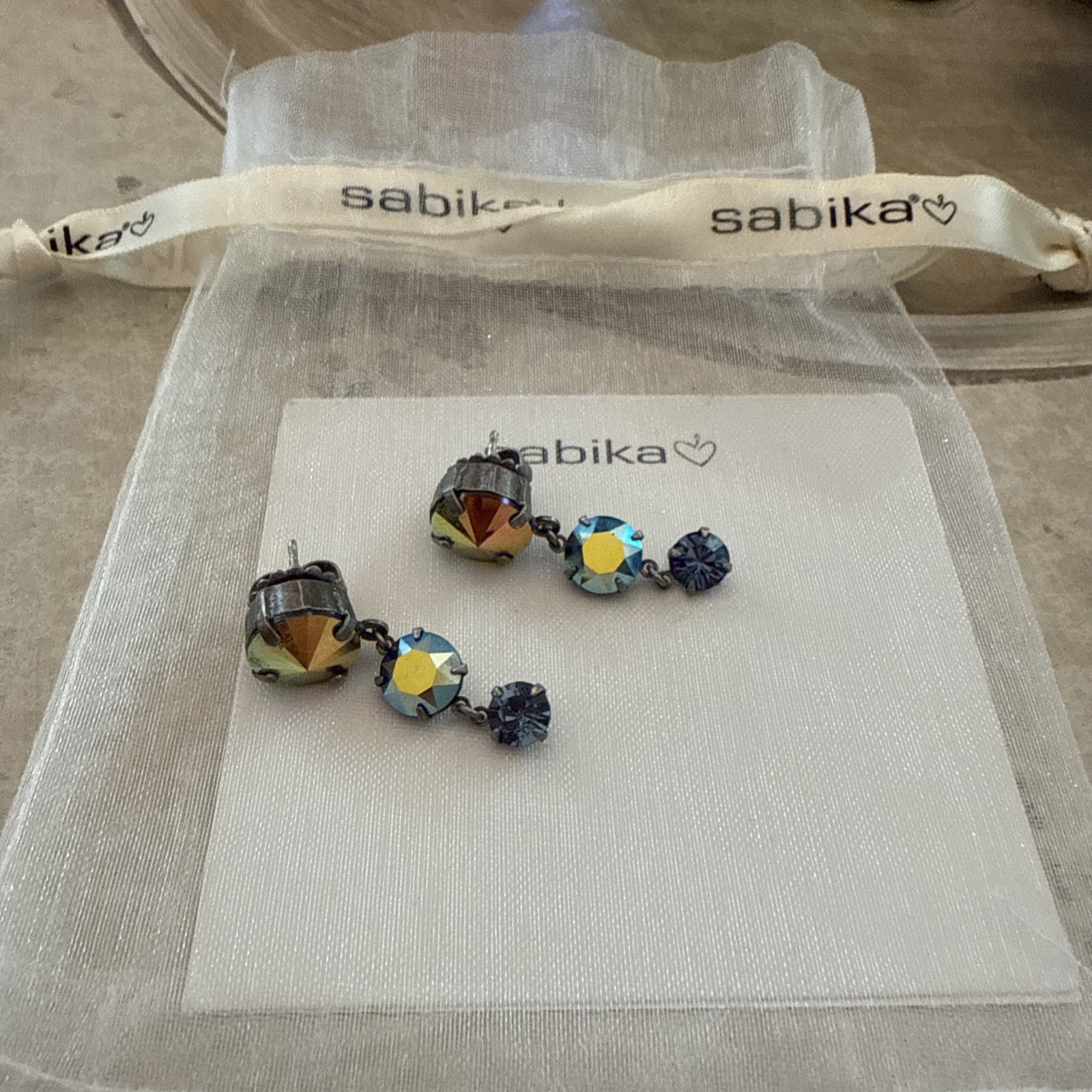 Sabika Drop Earrings AB Swarovski Crystal - image 4