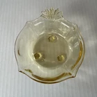 VTG Fostoria Baroque Topaz Yellow Depression Glass Trinket Dish Hexagon Feet