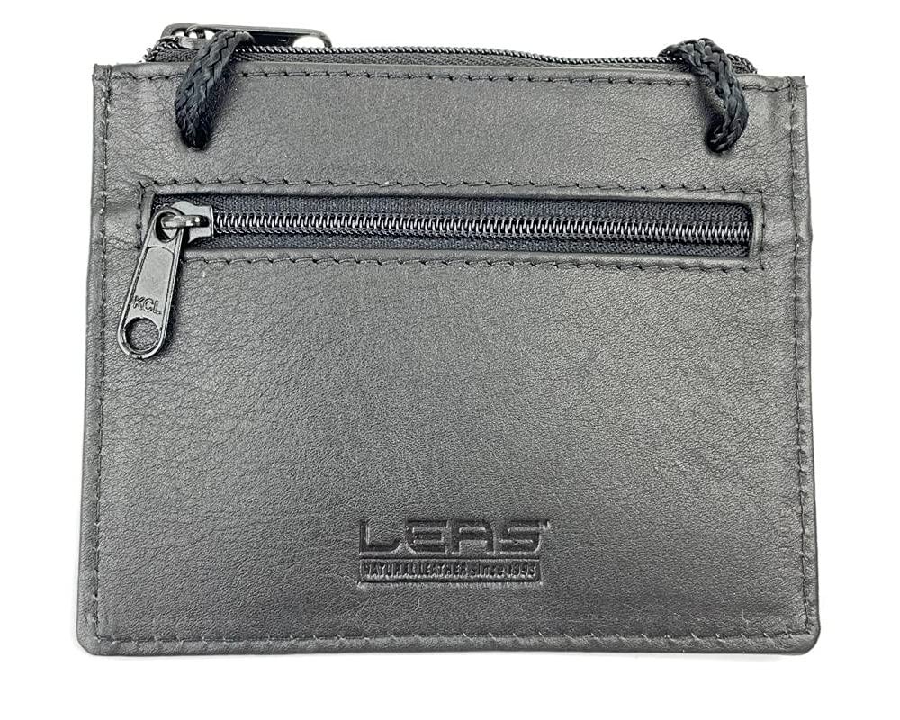 LEAS Tracolla Portafoglio appeso al collo, nero Travel-Line'' (G6K)