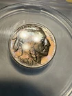 1913 Buffalo Nickel Toned AU 50 (CUD) On Reverse Details Amazing Look See
