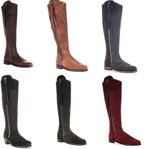 Botas deportivas de mujer Justinreess England Valentina borlas altas verde oliva UK 3