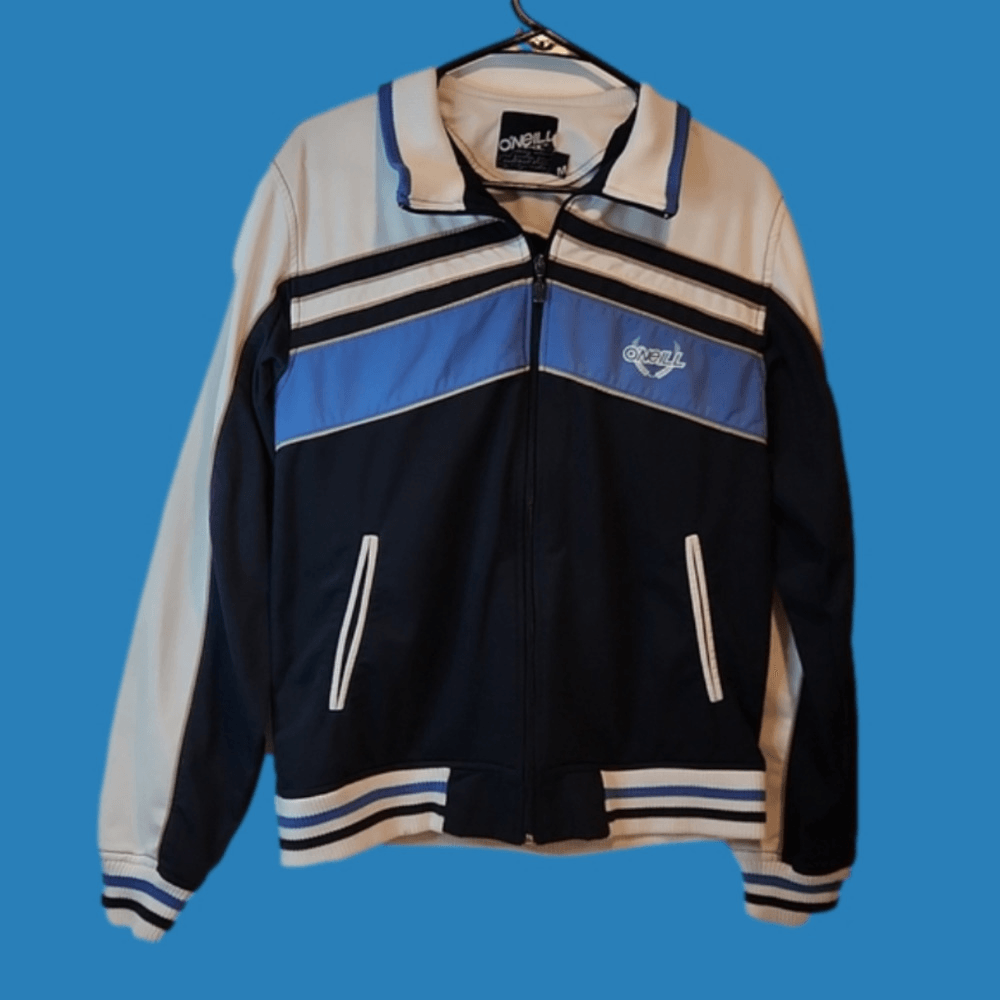 Vintage O'Neil Zip Up Navy White Jacket Polyester W/Logo Surfer