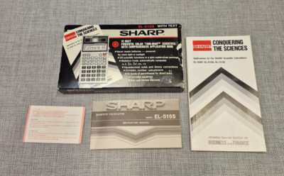 Vintage SHARP EL-515S Original Box, and both instruction books NO CALCULATOR.