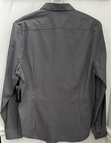 Structure Men’s Long Sleeve Slim Dress Shirt Gray Checked Pattern Size L - Picture 2 of 20
