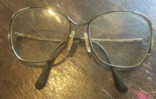 Vintage 80's 4218 Women's Charmant Eyeglasses Frames Black  Gold GEP 56  16 130