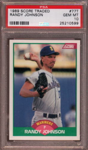 Randy Johnson Mariners 1989 Score Traded #77T Rookie Card rC PSA 10 *FOTO DE ARCHIVO - Imagen 1 de 1