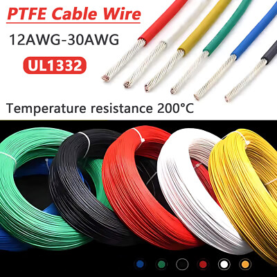 PTFE Cable Wire 12/14/16-28AWG Flexible Tinned Copper UL1332 Colour Cable Wire