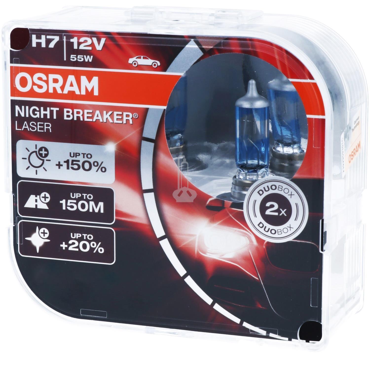 OSRAM NIGHT BREAKER LASER Headlight NEXT GEN Bulb Duo H7 +150% 55W for HIGH  BEAM