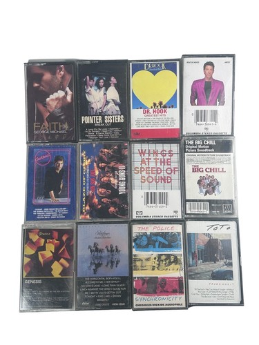 12 Cassette Tape Lot W/ Carrying Case Toto Genesis Police 80s Bob Seger Wings - Picture 3 of 7