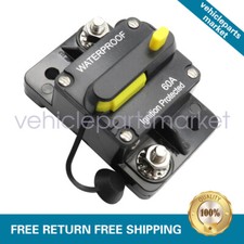 1X Black 60A Circuit Breaker Reset Car Auto Marine Stereo Audio FuseInverter 12V
