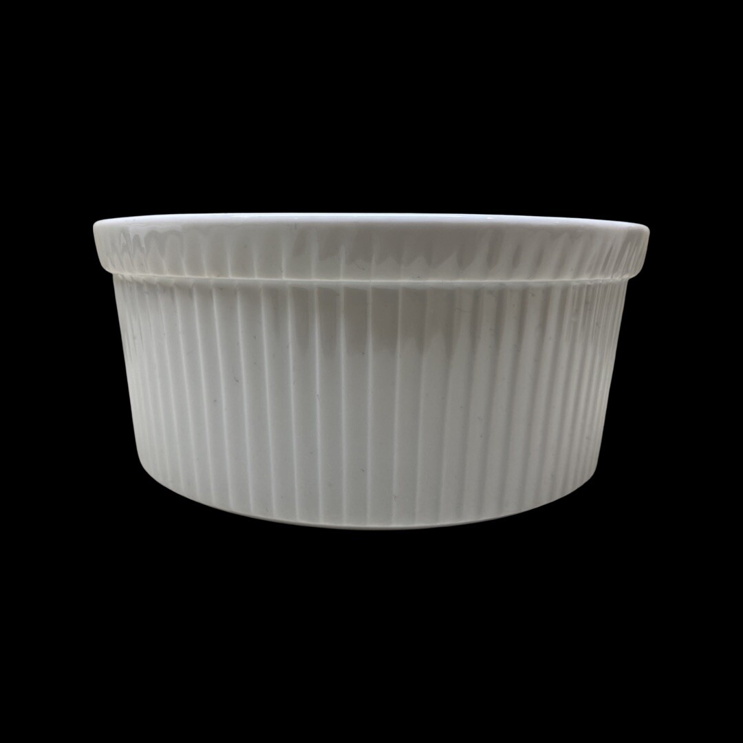 APILCO PILLIVUYT 6 Souffle Dish 7" x 3" WHITE FRENCH PORCELAIN Serving