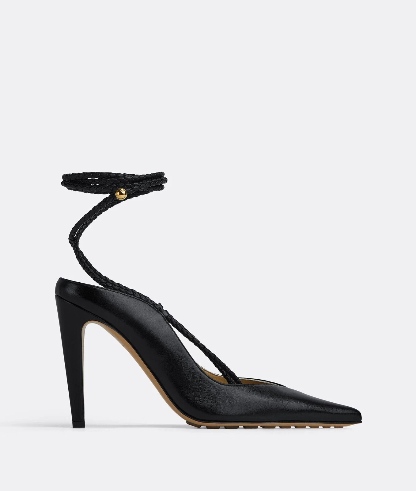 Bottega Veneta — BOTTEGA VENETA 1450$ Spritz Strap Open Back Pumps - Black Leather