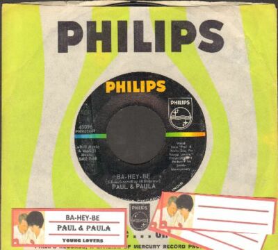 Paul & Paula - Ba-Hey-Be/Young Lovers Philips 40096 Vinyl 45 rpm Record