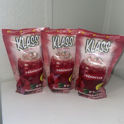 3x Packs Klass Jamaica Hibiscus Flavor Drink Mix 14.1oz NATURAL| FREE SHIPPING
