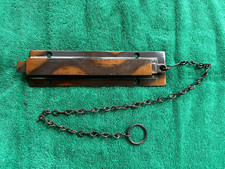 NOS 1900's Era Japanned Cast Iron Spring Loaded Door Top Latch / Lock, Free S/H