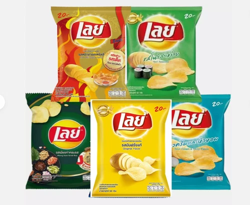 LAYS LAYS MIXES FLAVORS POTATO CHIPS THAI CRISPY ASIA SNACK FOOD YUMMY 5X 42 g.
