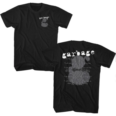 Garbage #1 Crush Song Lyrics Men's T Shirt Grunge Band Concert Music Merch