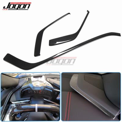 Carbon Console Dash Side Strip Trim For Corvette C8 Stingray HTC Coupe 2020-2025